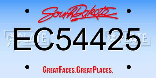EC54425 South Dakota License Plate