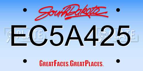 EC5A425 South Dakota License Plate