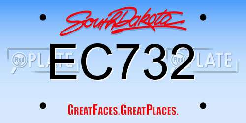 EC732 South Dakota License Plate