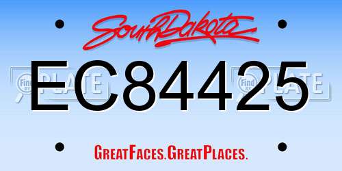 EC84425 South Dakota License Plate