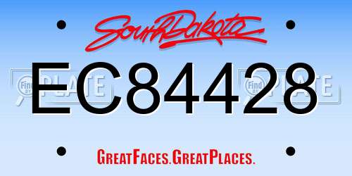 EC84428 South Dakota License Plate