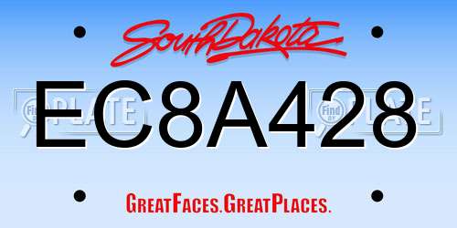 EC8A428 South Dakota License Plate