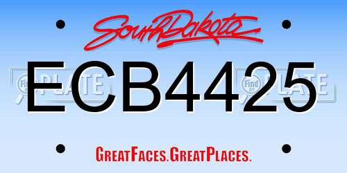 ECB4425 South Dakota License Plate