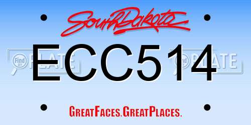 ECC514 South Dakota License Plate