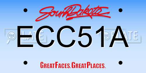ECC51A South Dakota License Plate