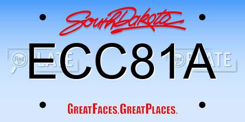 ECC81A South Dakota License Plate