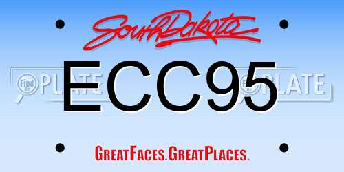 ECC95 South Dakota License Plate