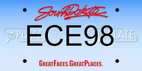 ECE98 South Dakota License Plate