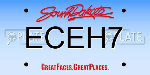 ECEH7 South Dakota License Plate