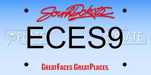 ECES9 South Dakota License Plate