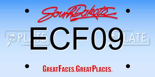 ECF09 South Dakota License Plate