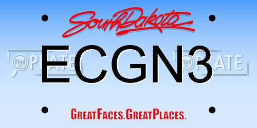 ECGN3 South Dakota License Plate