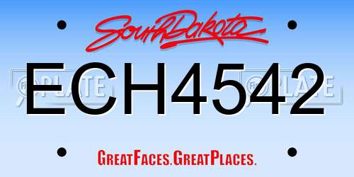 ECH4542 South Dakota License Plate