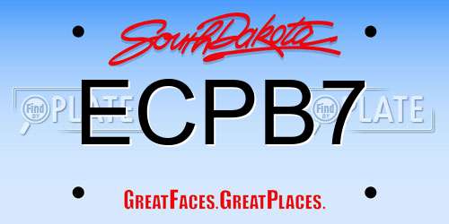 ECPB7 South Dakota License Plate