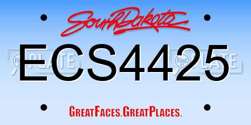 ECS4425 South Dakota License Plate