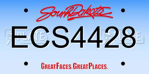 ECS4428 South Dakota License Plate