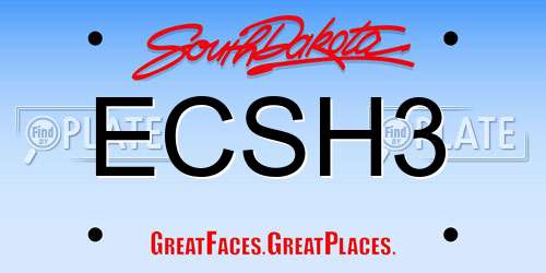 ECSH3 South Dakota License Plate
