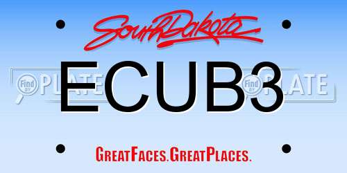 ECUB3 South Dakota License Plate