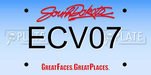 ECV07 South Dakota License Plate