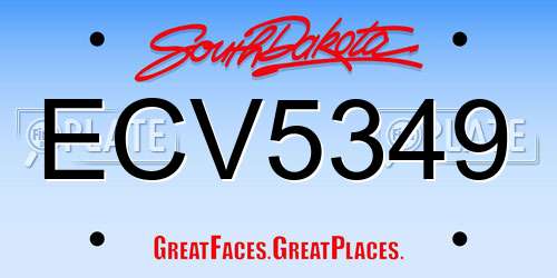 ECV5349 South Dakota License Plate
