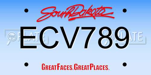 ECV789 South Dakota License Plate