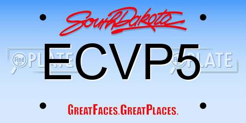 ECVP5 South Dakota License Plate
