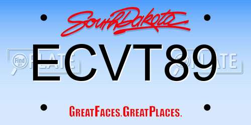 ECVT89 South Dakota License Plate