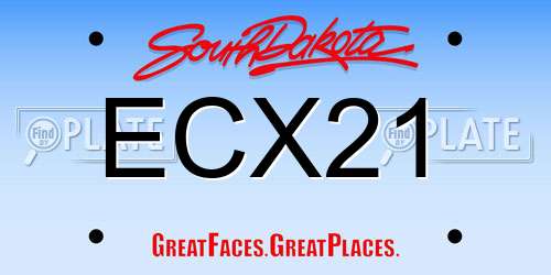 ECX21 South Dakota License Plate