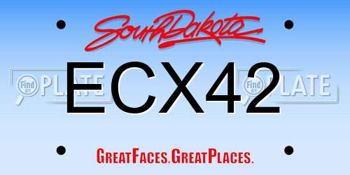 ECX42 South Dakota License Plate