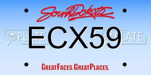 ECX59 South Dakota License Plate