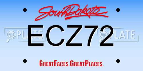 ECZ72 South Dakota License Plate