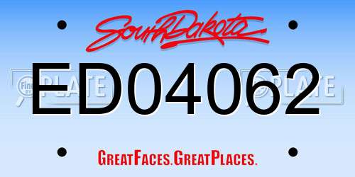 ED04062 South Dakota License Plate