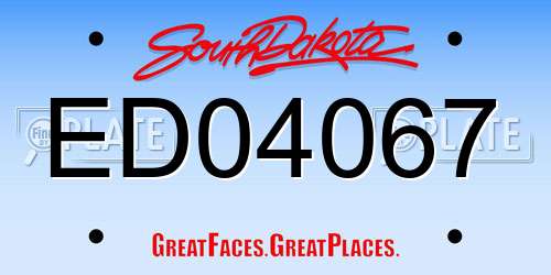 ED04067 South Dakota License Plate