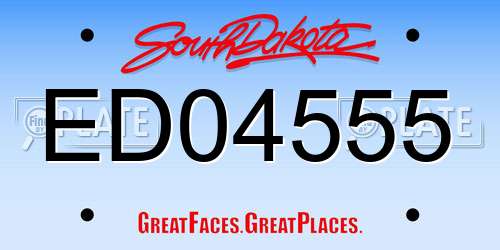 ED04555 South Dakota License Plate