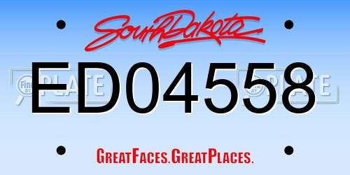 ED04558 South Dakota License Plate
