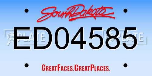 ED04585 South Dakota License Plate