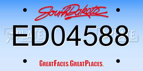 ED04588 South Dakota License Plate