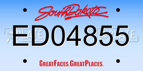 ED04855 South Dakota License Plate