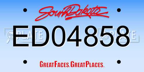 ED04858 South Dakota License Plate