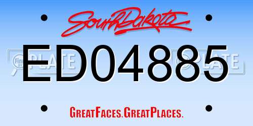ED04885 South Dakota License Plate