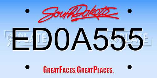 ED0A555 South Dakota License Plate