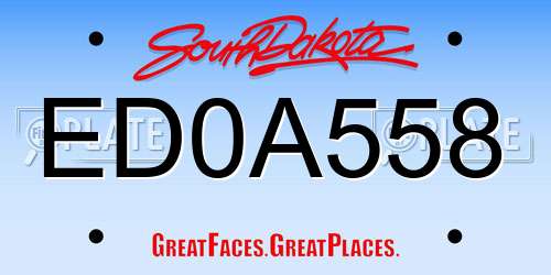 ED0A558 South Dakota License Plate