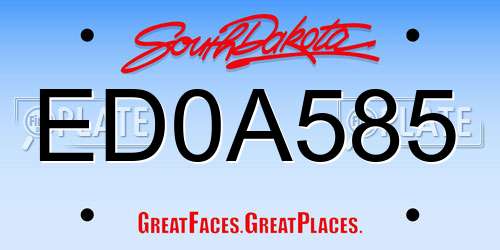 ED0A585 South Dakota License Plate