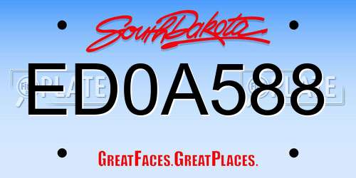 ED0A588 South Dakota License Plate