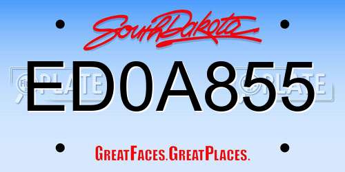 ED0A855 South Dakota License Plate
