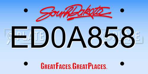 ED0A858 South Dakota License Plate