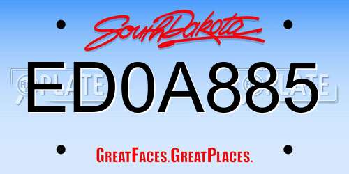ED0A885 South Dakota License Plate