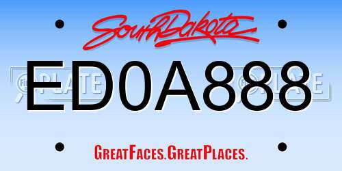 ED0A888 South Dakota License Plate