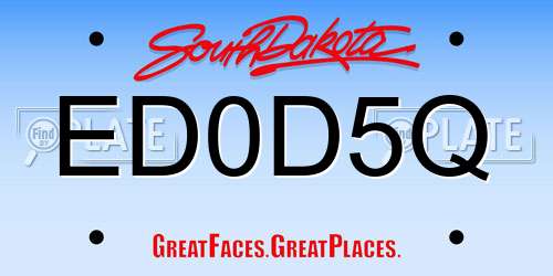 ED0D5Q South Dakota License Plate