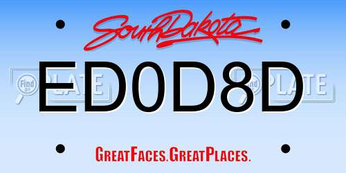 ED0D8D South Dakota License Plate